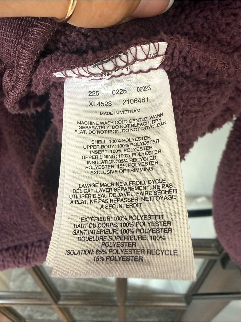 Columbia Quilted & Sherpa Pullover Hoodie - Mauve Women’s Large - Picture 5 of 5